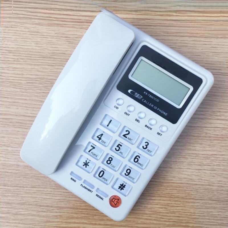 KX-8001 Englisches Telefon mit Anruferanzeige für Home Office, Batteriefrei, Große Tasten, Einfaches Festnetztelefon