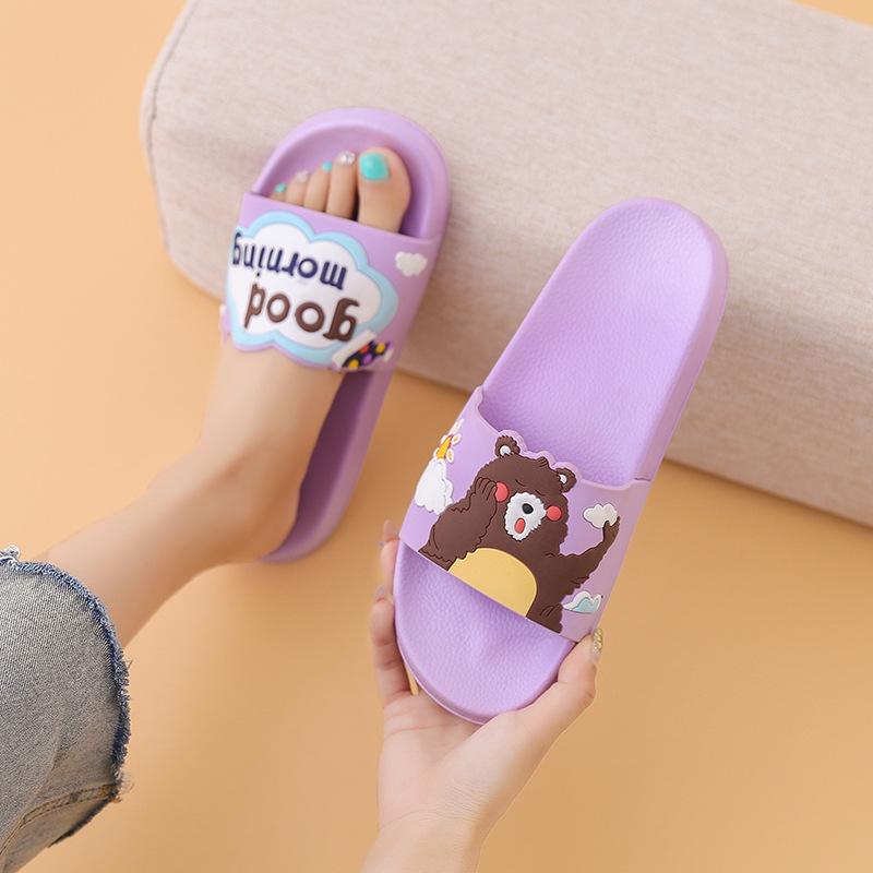 

Новые мультяшные домашние крутые тапочки женские летние для дома, ванной, купания, нескользящие, на мягкой подошве, для улицы 40/41