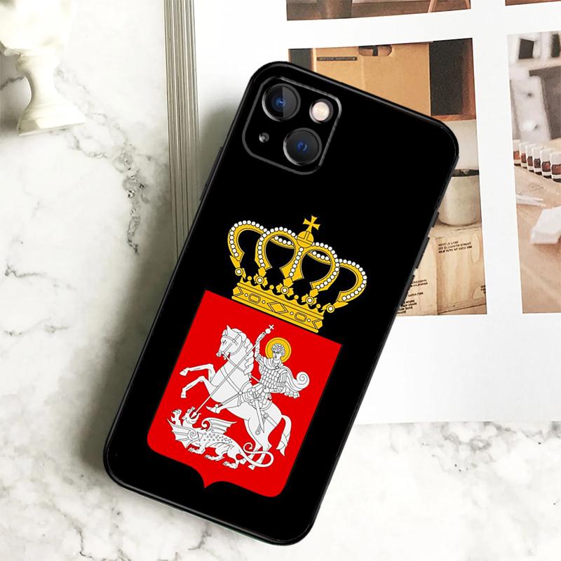 Georgia Flag Phone Case For iPhone 17 16 15 14 13 12 11 Pro Max Plus 12 13 Mini 16e 17 Air Cover Coque