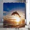 Ocean Animals Shower Curtains Dolphin Sea Turtle Fish Coral Underwater Cave Scenery Fabric Children Bath Curtain Bathroom Decor