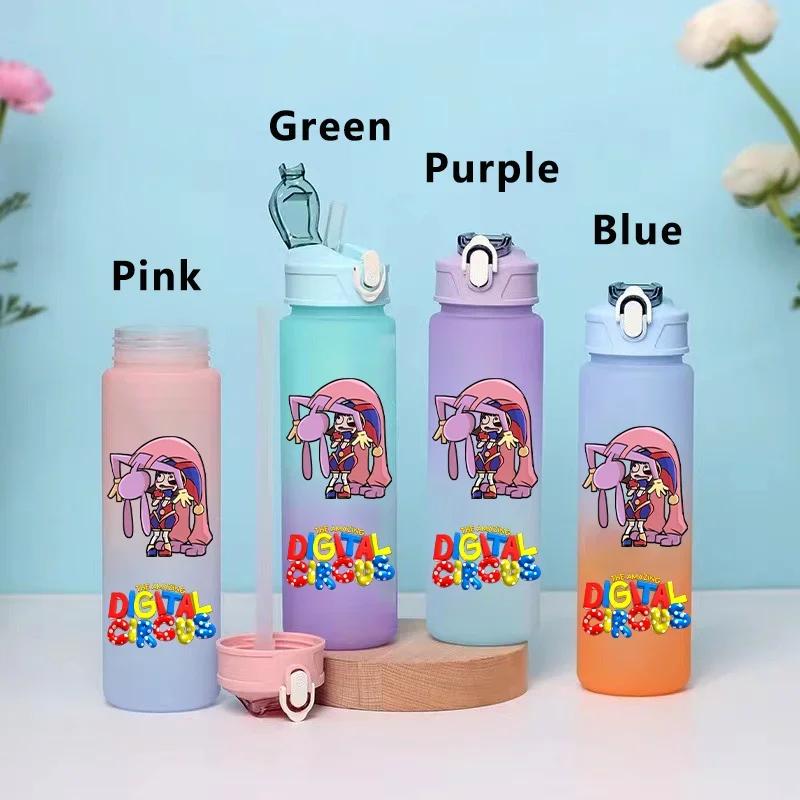 750ML Niesamowity Cyfrowy Cyrk Kreskówka Duża Pojemność Kubek na Wodę Outdoor Szczelna Butelka na Wodę Przenośny Kubek na Wodę ze Słomką