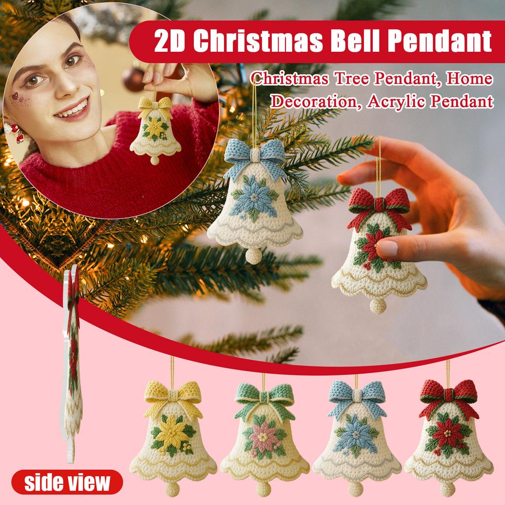 2D Christmas Bell Pendant, Christmas Tree Pendant, Home Decoration, Acrylic Pendant