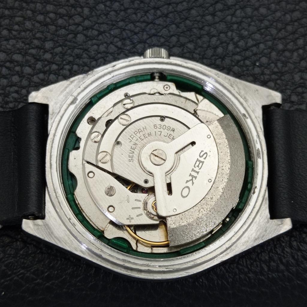 Seiko 5 AUTOMATIC VINTAGE 6309A JAPAN MENS BLACK COLOR DIAL WATCH A701232-5 R206a-a701232