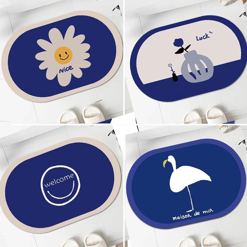 Bathroom Kitchen Carpet Hallway Doormat Anti-Slip Carpet Absorb Water Kitchen Bath Mat Floor Mat Non-Slip Entryway Mat for Living Room Home Decor