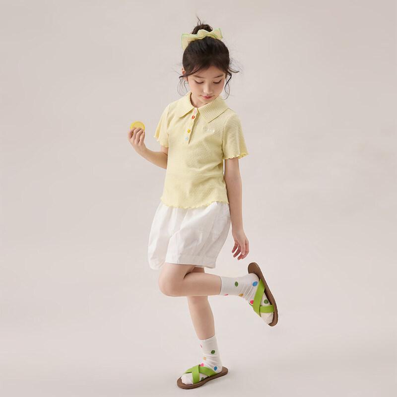 LUSON Girls 2026 Summer Breathable Polo Shirt 140