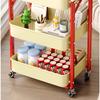 Foldable Multi-Layer Snack Storage Rack Dopamine Rolling Cart Mobile Kitchen Organizer Floor Stand Book Storage Rack