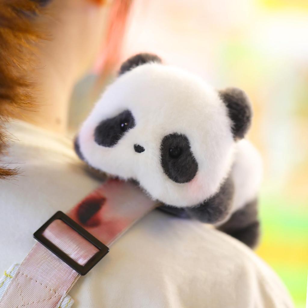 52TOYS Panda Roll Lying Down - Magnetic Shoulder Panda [Shoulder Panda] Soft and adorable design, realistic fluffy panda lying down on your shoulder,