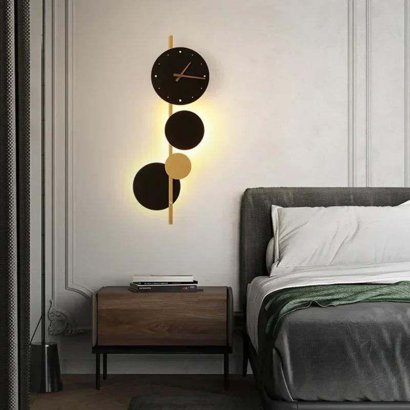 Nordic High-end Iron & Acrylic Clock Light - LED Wall Lamp for Home, Bar, Bedroom & Dining Room, Stylish Decorative Lighting