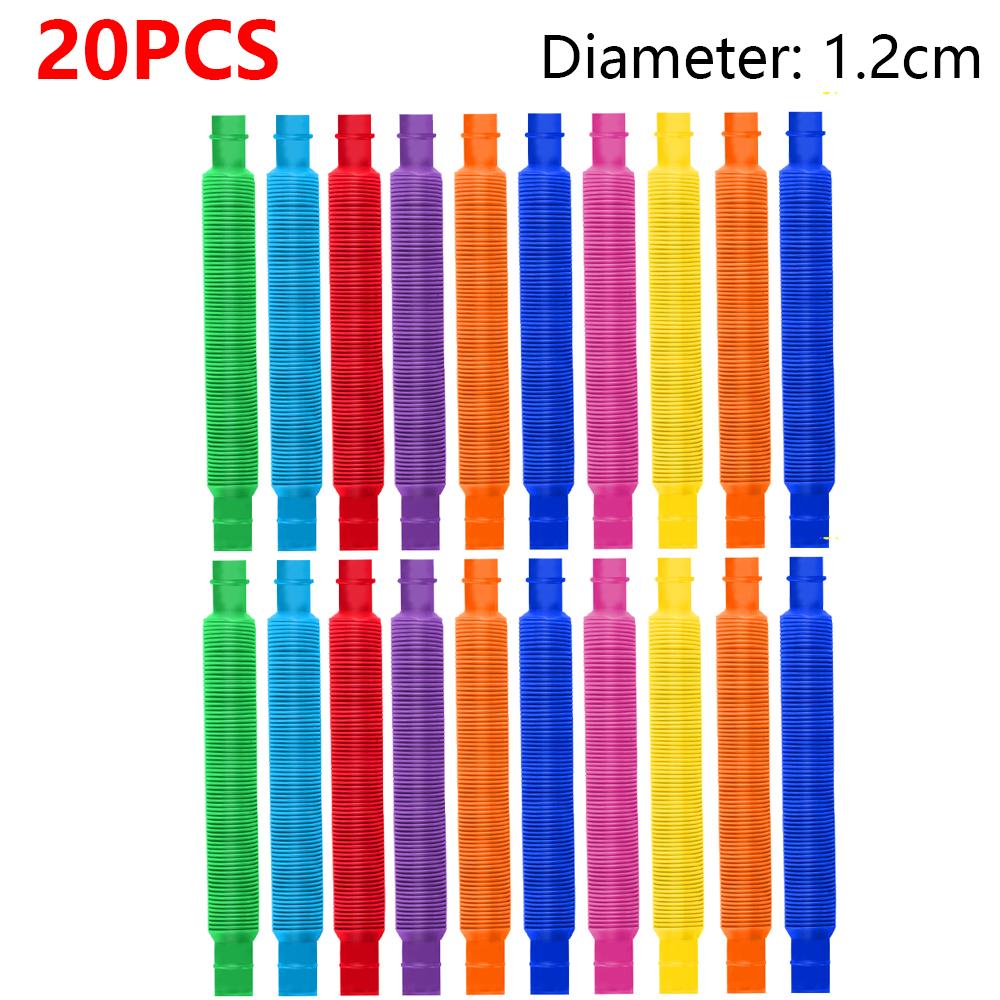 10-30PCS Colorful Telescopic Tubes Fidget Toys Plastic Sensory Pop Tubes Stress Relief Toys Adults Decompression Kids Toys Gifts 3