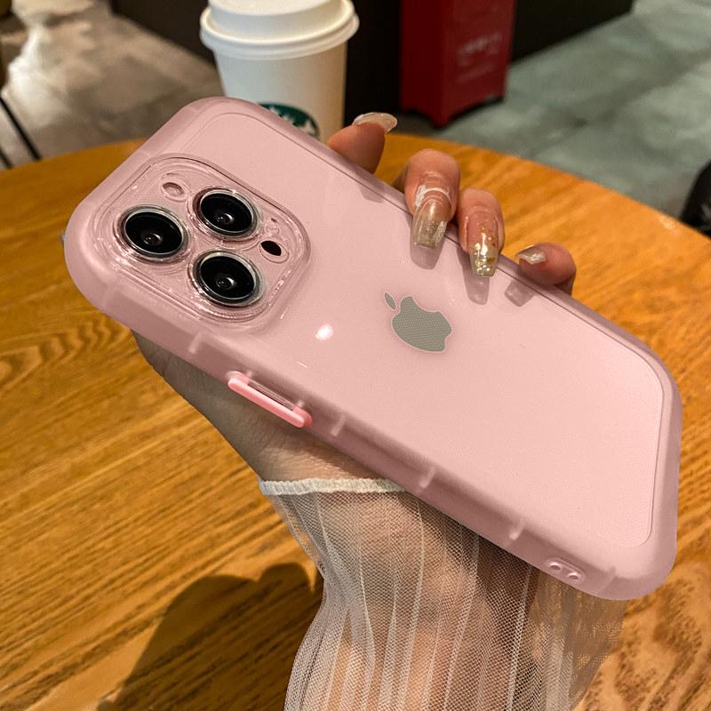Clear Shockproof Bumper Phone Case For Iphone 13 11 12 Pro Max Xs Max Xr X 7 Plus 14 Soft Color Buttons Camera Protection Cover