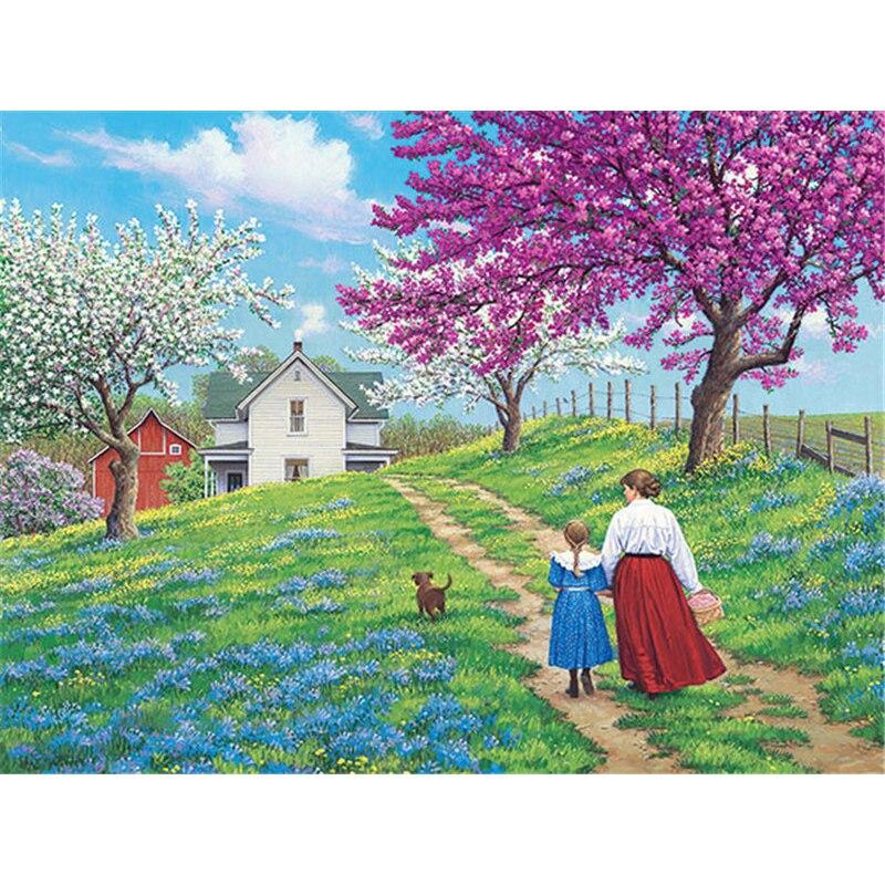 Neue 5D DIY Diamant Malerei Bauernhof Diamant Stickerei Landschaft Kreuz Stich Volle Runde Bohrer Handwerk Wohnkultur Manuelle Geschenk