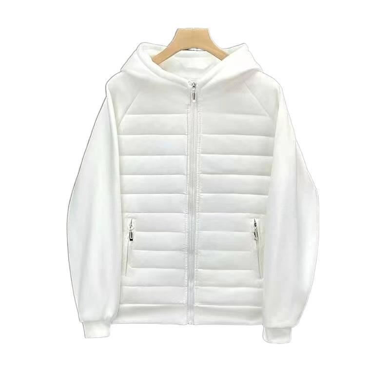 Zimní móda Pánský bavlněný kabát s kapucí - Volný, Ležérní, Jednobarevný se švy