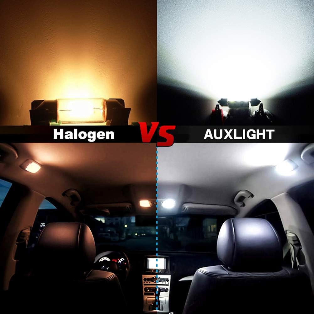 AUXLIGHT 6418 6411 DE3425 C5W DE3423 36MM 1.42”Festoon Canbus Error Free LED Interior Light Bulbs 6000K Xenon White, Super Bright 6SMD Chips for