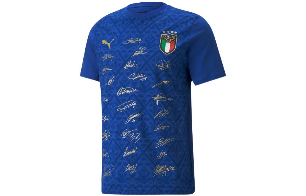 PUMA Italy National Team T Shirts Men s Blue Crew Neck Moderate Straight Fit 769992-04 S