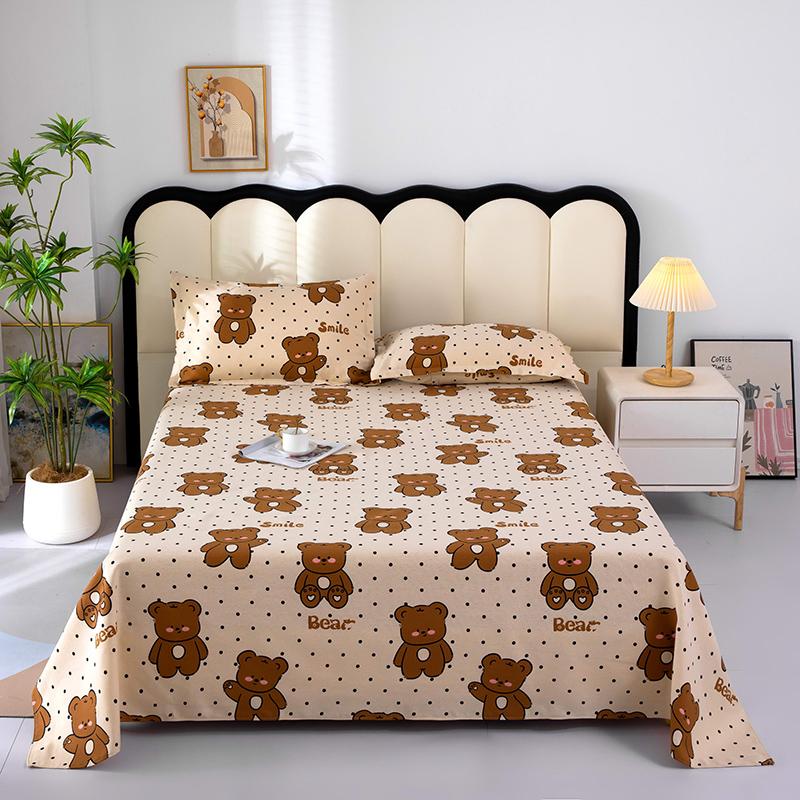 1pc Cotton Thick Bed Sheet Flower Series Double Top King Sheets for Girls Boys Kids Single Queen King Size Bed Linen