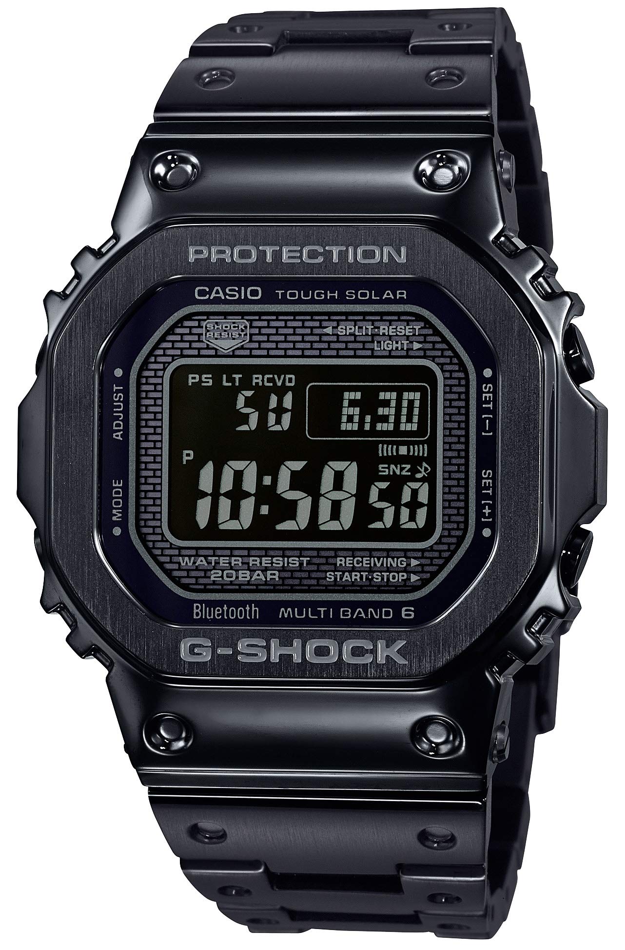 

[Casio] G-Shock Watch [Domestic Genuine Product] Equipped with Bluetooth Full Metal Radio Solar GMW-B5000GD-1JF Men s Black