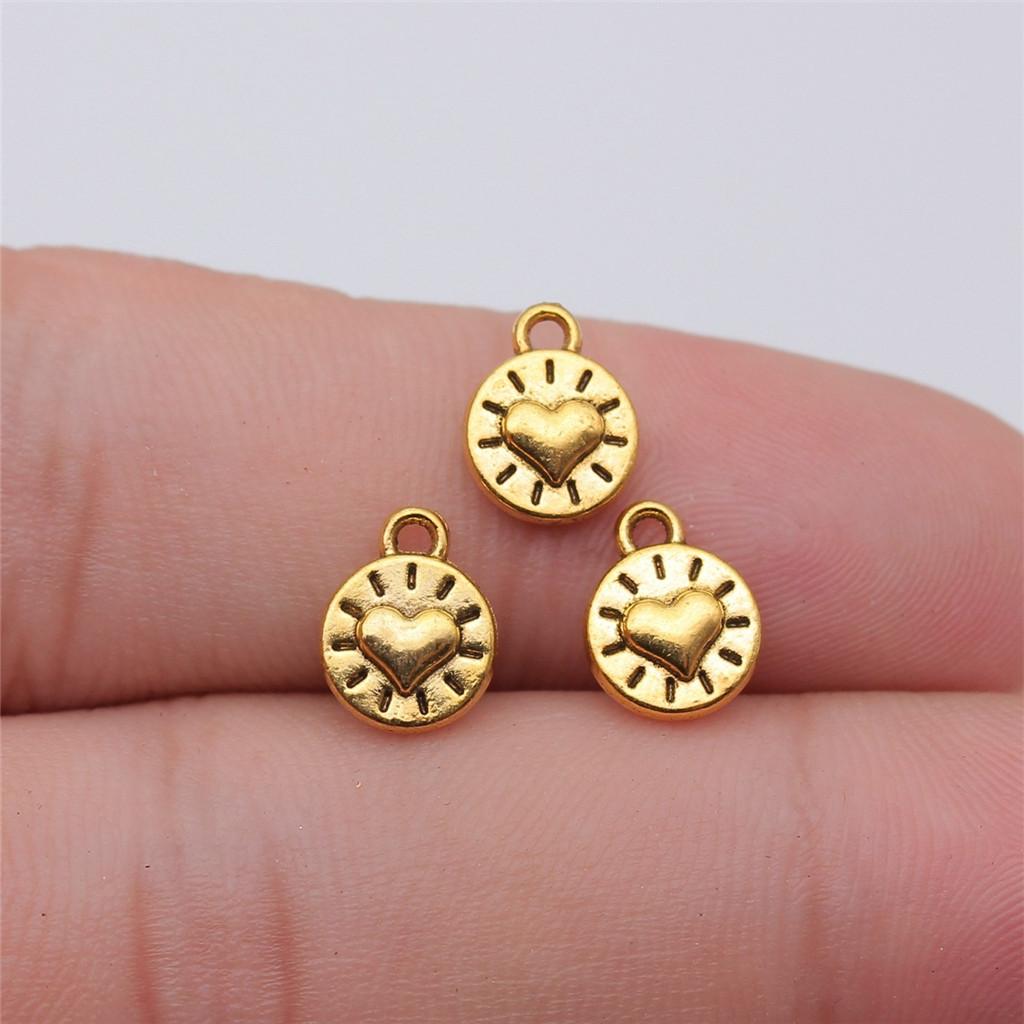 Charms Peach Heart Love Pendants Wedding Jewelry Findings QC094