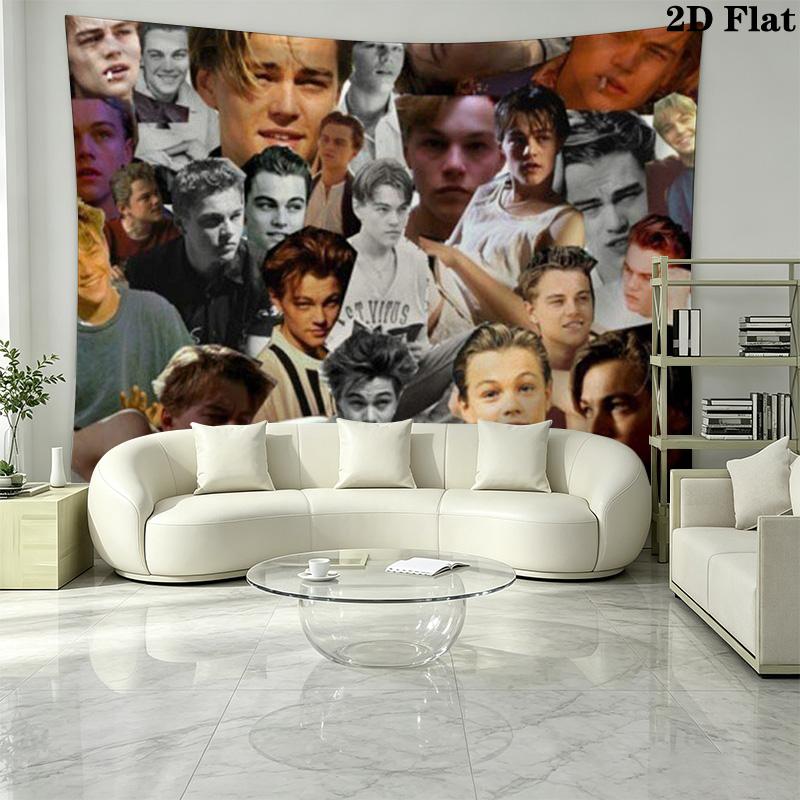 Leonardo DiCaprio Wall Tapestry Aesthetic Wall Hanging Printed Fabric Blanket Decorative Tapestries for Bedroom Living Room Home Decor