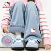 Hellokitty Girls' Pants Spring and Autumn 2026 New Style Girls' Straight-Leg Jeans Children's Stylish Wide-Leg Pants