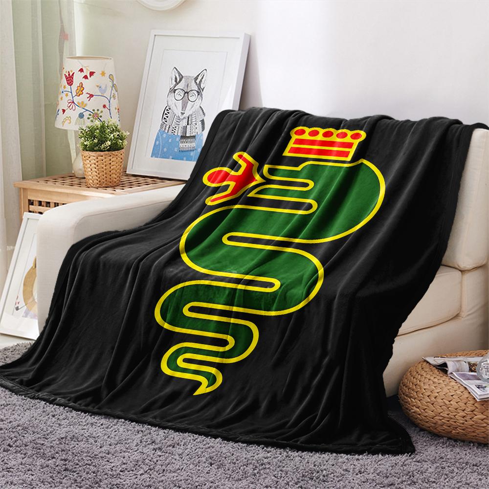 1pz Coperta in Flanella con Stampa Alpha Romeo, Alta Qualità per Tutte le Stagioni, Arredamento per la Casa, Calore e Comfort, Perfetta per Regali di Natale