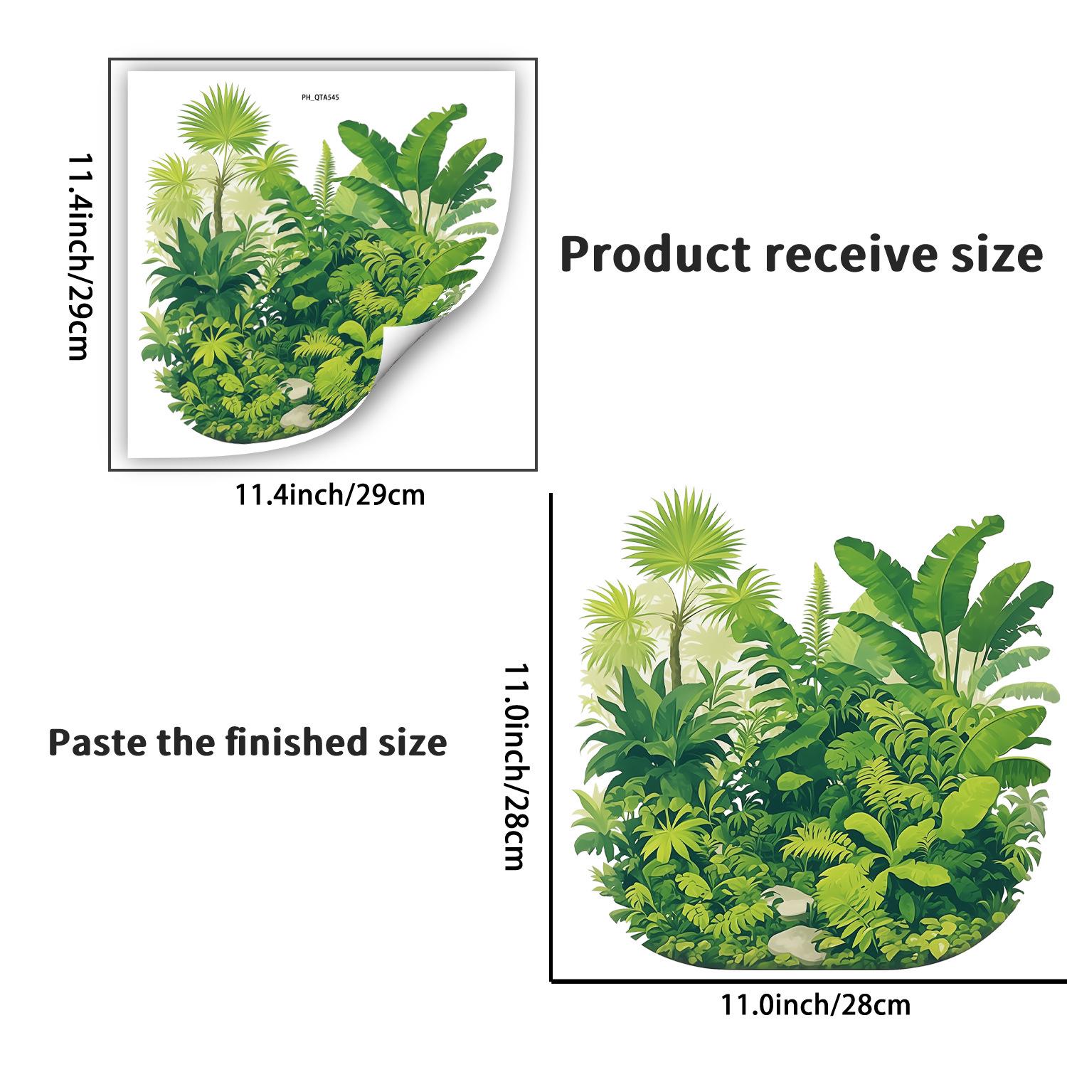 

Зеленое растение Ванная туалет Самоклеящиеся настенные наклейки Декор