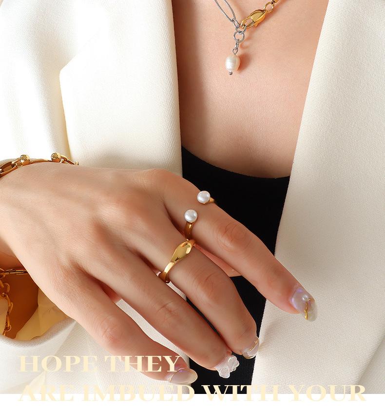 Cross Chain Inlaid Zircon Freshwater Pearl Pendant Necklace - Niche Design, Non-fading Clavicle Chain