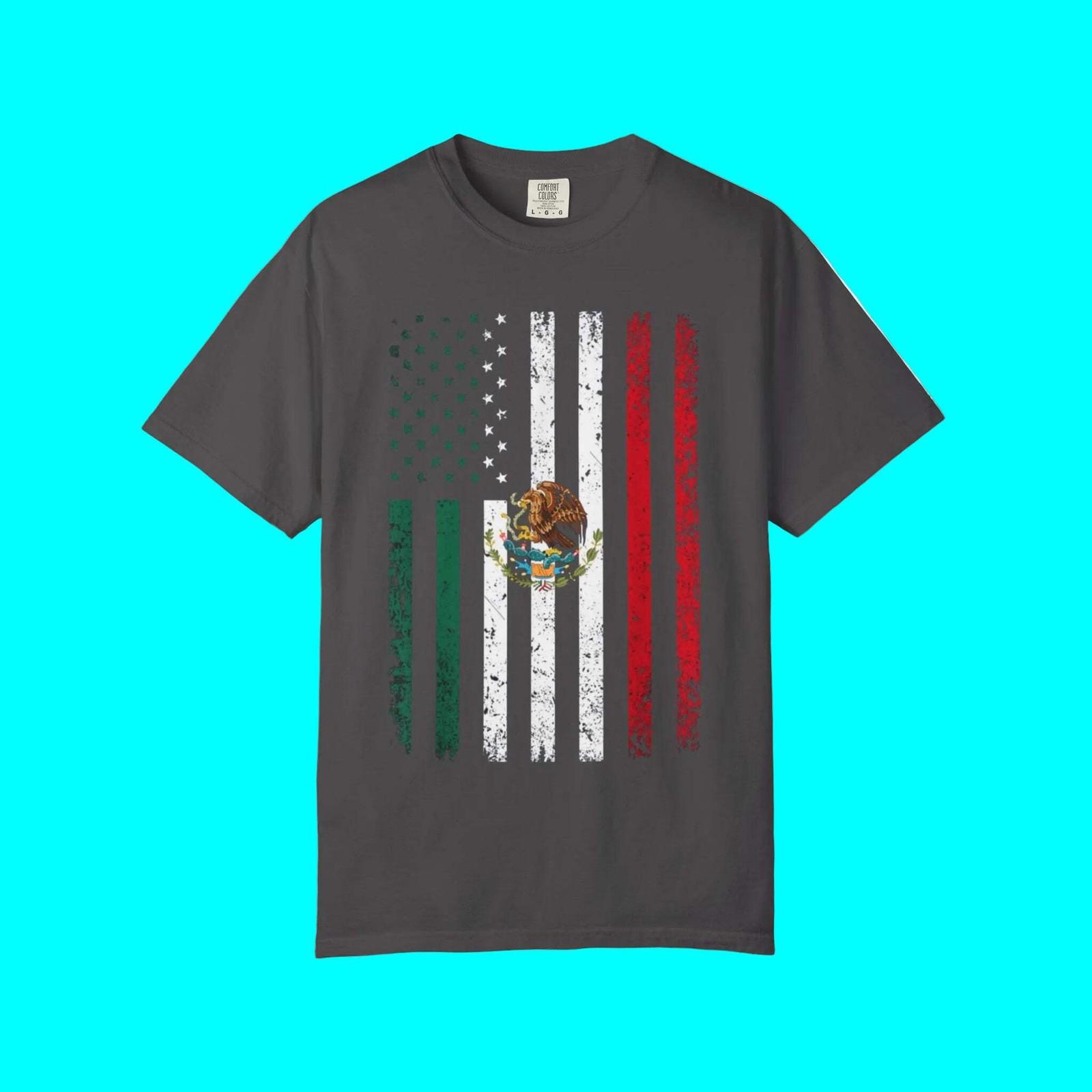 USA + MEXICAN FLAG PRIDE T-Shirt | Independence Day Latino Vibes (Mexico) - July S