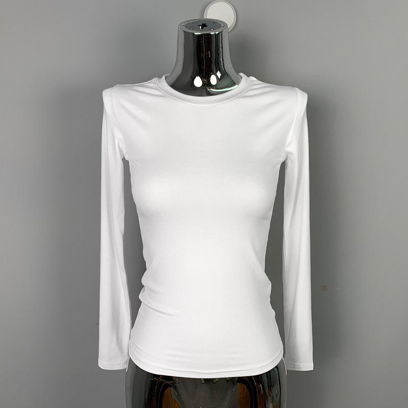 Korean Dongdaemun Slimming Long-Sleeve Figure-Flattering Women's Base Layer Top with Same-Day Delivery