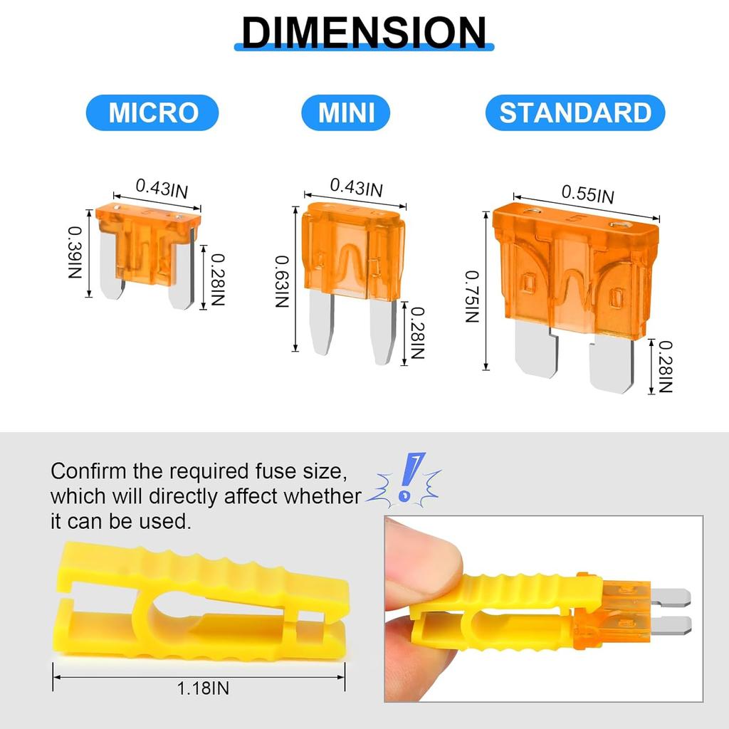 182PCS Car Fuses Assortment Kit, Professional Blade Fuses Automotive - Standard & Mini & Low Profile Mini Fuse (5A/7.5A/10A/15A/20A/30A/40A),