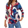 Women's Tops Three-quarter Sleeve Shirt V-neck Loose Casual Shirt Floral Print T-shirt