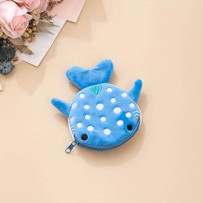 1PC Cartoon children's shark coin purse, plush zipper bag, data cable packaging, accessories, pendants, small gifts
