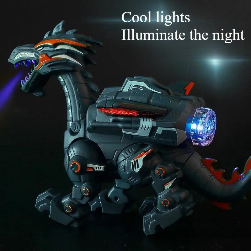 1SET Electric Spray Machinery Dinosaur Atomization Sound Lighting Children's Simulation Animal Toy Walking Model