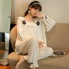 Høst Vinter Kvinner Koreansk Temperament Retro Søt Langermet bomullspyjamassett Nordic Fashion Palace Style Prinsessestil Hjemmeklær