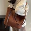 Frosted retro bag women's large-capacity new autumn and winter versatile shoulder bag casual class tote bag