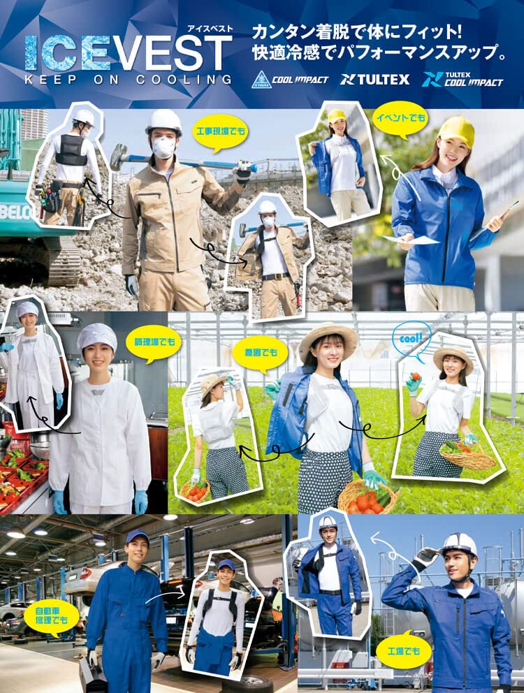 TULTEX Ice Vest 4 Ice Heatstroke Aitos F 10 Black (with Packs) AZ-865948, Prevention,