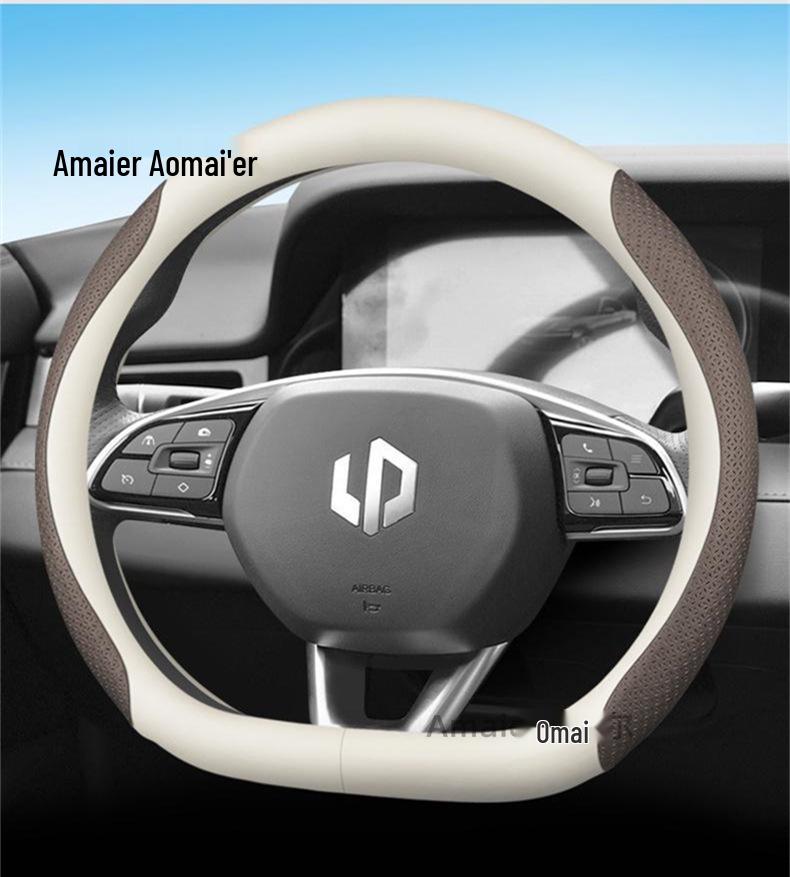 Echtes Leder Lenkradbezug für Leapmotor T03 - Ganzjahres-Universalsitz