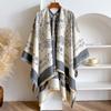 Luxury   Imitation Cashmere Women Two-Sided Square Scarf Winter Warm Shawl Bandana Pashmina Female Foulard Thick Blanket