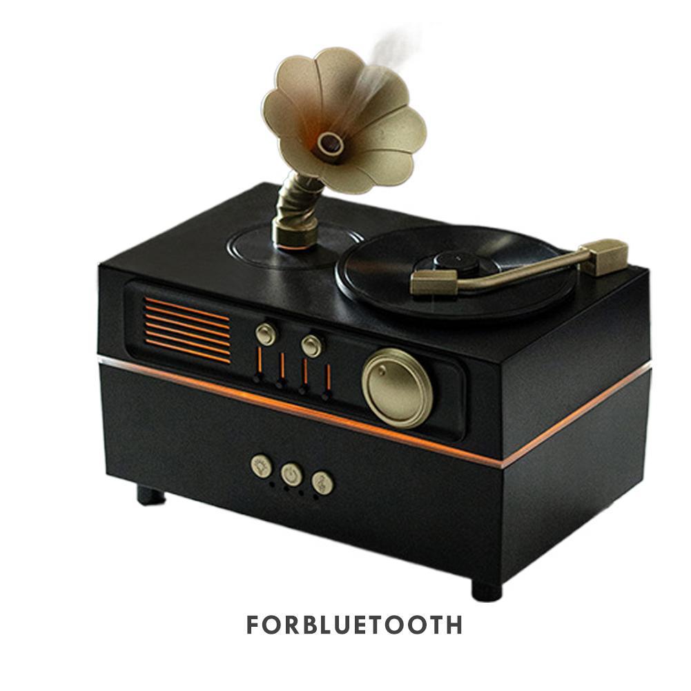 Retro Gramophone Aromatherapy Spray Humidifier With Colorful Ambient Lighting White Noise Essemtial Oil Diffuser Home Fragrance