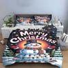 Merry Christmas Snowman Decor Bedding Duvet Cover Set Duvet Cover Pillowcases  (1*Duvet Cover 2*Pillowcases, Without Duvet Insert)
