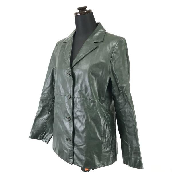 Baycrew La Totalite Leather Jacket Coat Women M Dark Olive(USED)