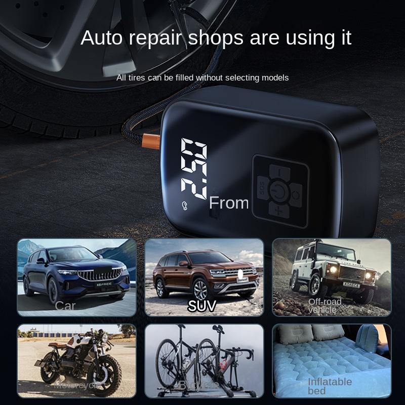 1 buc Compresor auto fără fir Pompă de aer Pompă electrică de umflat anvelope pentru motocicletă, bicicletă, barcă, anvelope AUTO, mingi, gonflabile