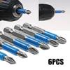 6 Pcs Non-slip Screwdriver Bit Set Electric Impact 50mm PH1/PH2/PH3/PZ1/PZ2/Ph And It Is Wear Resistance.  *Can Be Used For 1/4"