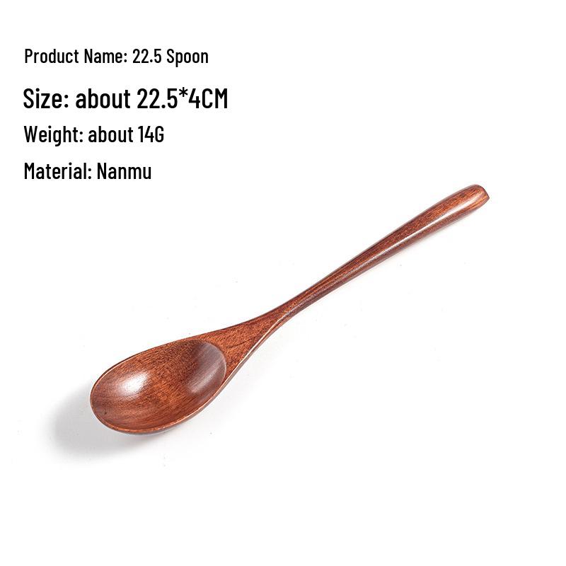 Camphor Wood Multi-Purpose Spoon Set: Coffee, Milk Tea, Honey, Dessert, Soup & Fork for Adults and Children.