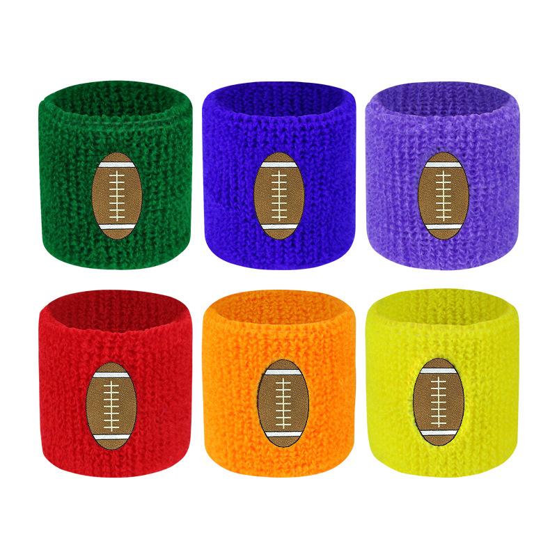 6Pcs Kids Sports Wristbands Colorful Cotton Wristband Sweatband For Children Wrist Protector Football Basketball Tennis Boy Girl 1