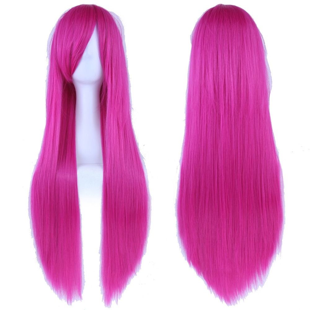 80cm Long Synthetic Hair Layered Anime Straight Hairpiece Halloween Cosplay Wigs  Carnival