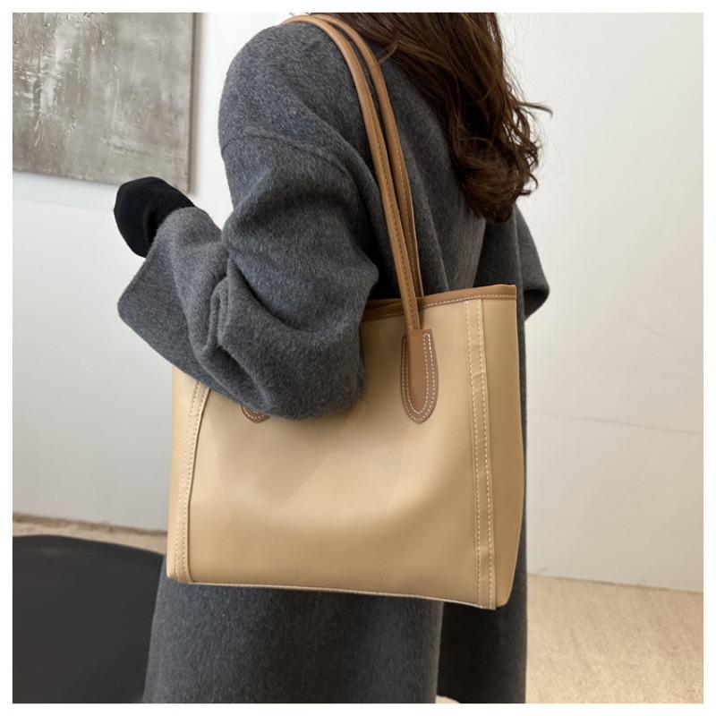 Vintage Large Capacity Women Tote Bag Daily Commute Shoulder Handbag