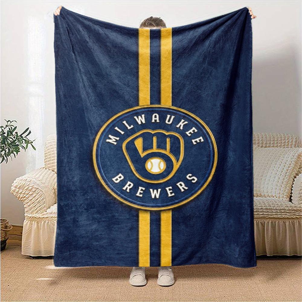 Milwaukee Brewers Druck Flanelldecke Hohe Qualität Warm Bequem Decke für Alle Jahreszeiten Perfekt für Geschenke Heimdekoration