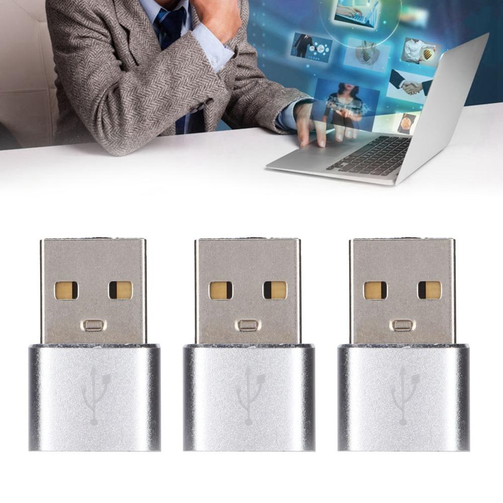 3PCS Plug and Play USB 2.0 Male to TypeC Female Adapter  Computer Use