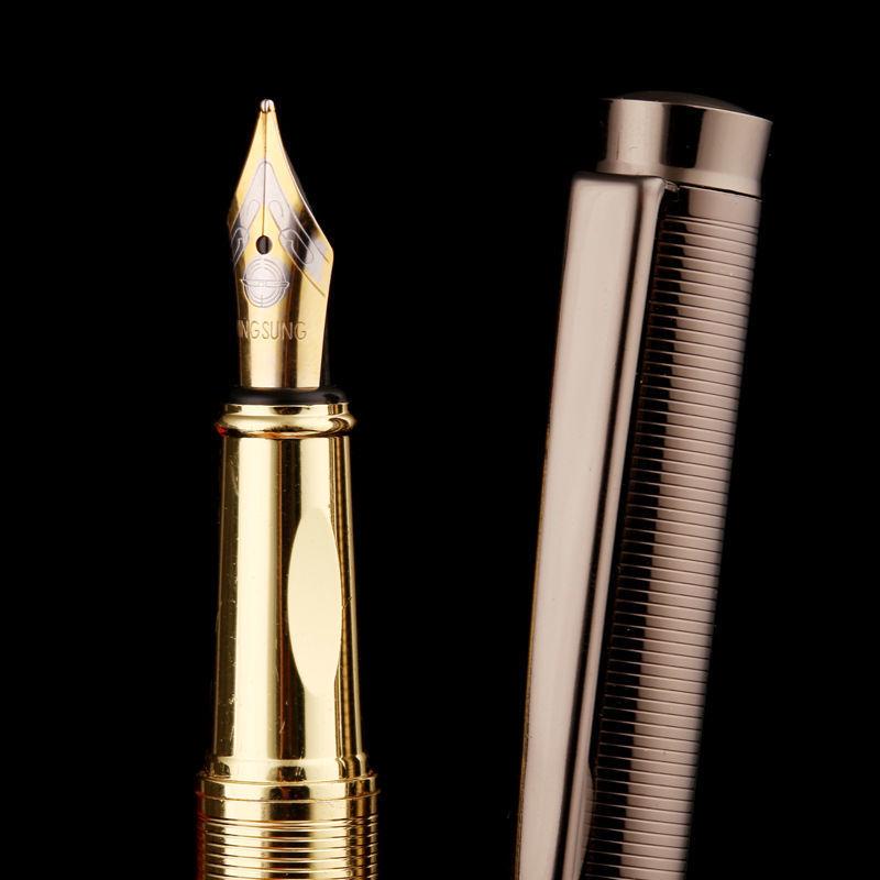 Yongsheng Iridium-Gold Kalligraphie Füllfederhalter mit austauschbarer Patronentinte
