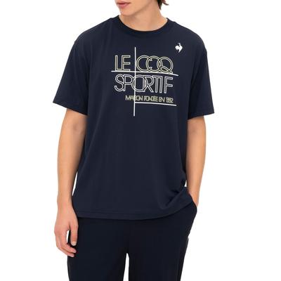Coq Stretch Graphic and UV CUT for NV00 [Le Sportif] T-shirt, Cool-to-the-touch T-shirt, Sweat-absorbing Quick-drying, (UPF50+), Stretch, Running,